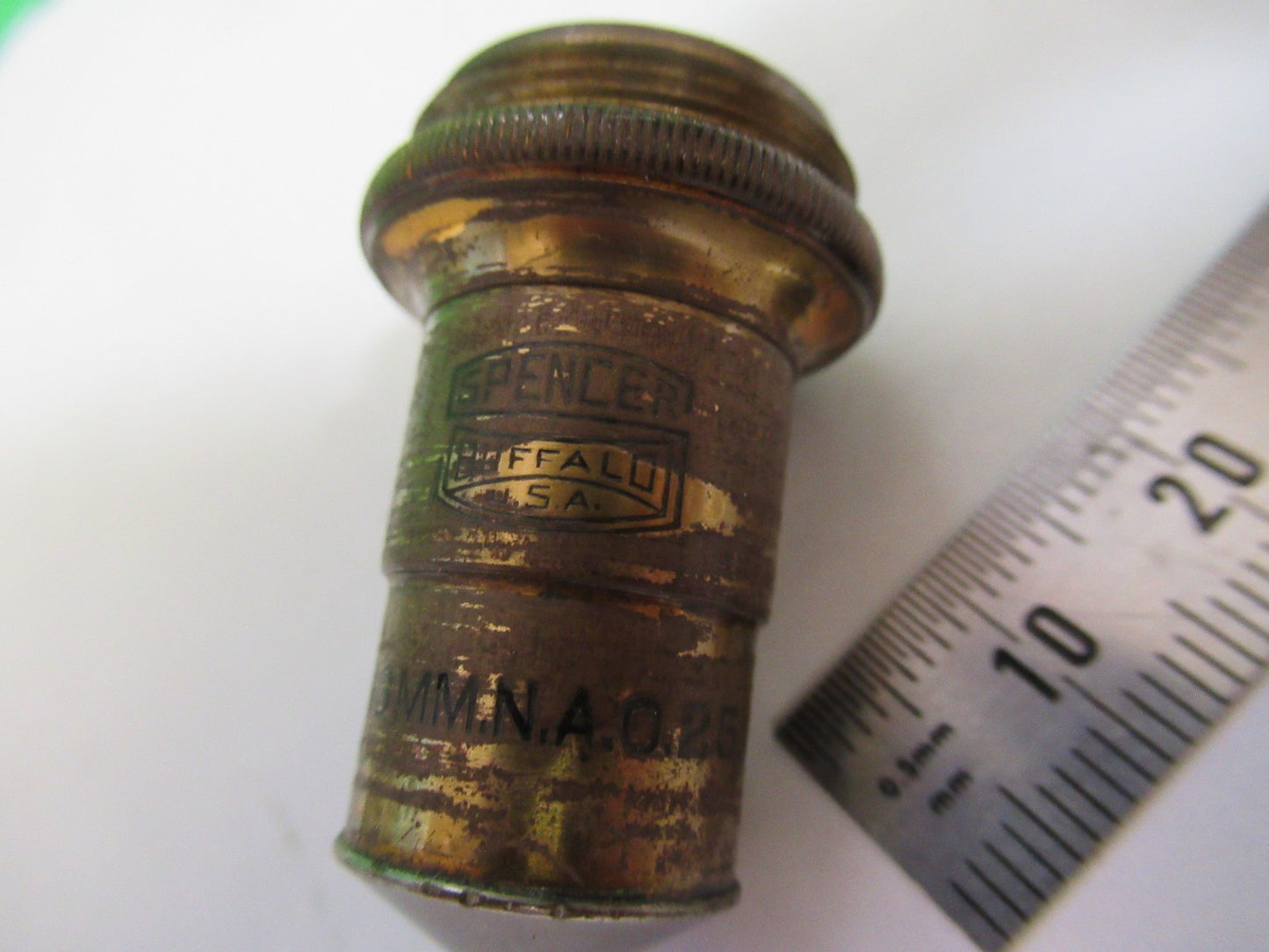 ANTIQUE BRASS SPENCER AO OBJECTIVE 10X MICROSCOPE PART AS PICTURED T6-A-46