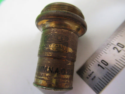 ANTIQUE BRASS SPENCER AO OBJECTIVE 10X MICROSCOPE PART AS PICTURED T6-A-46