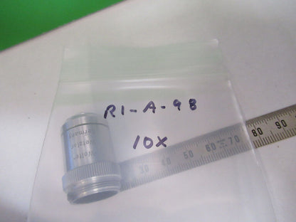 WOLFE WETZLAR GERMANY OBJECTIVE 10X OPTICS MICROSCOPE PART AS PICTURED #R1-A-98