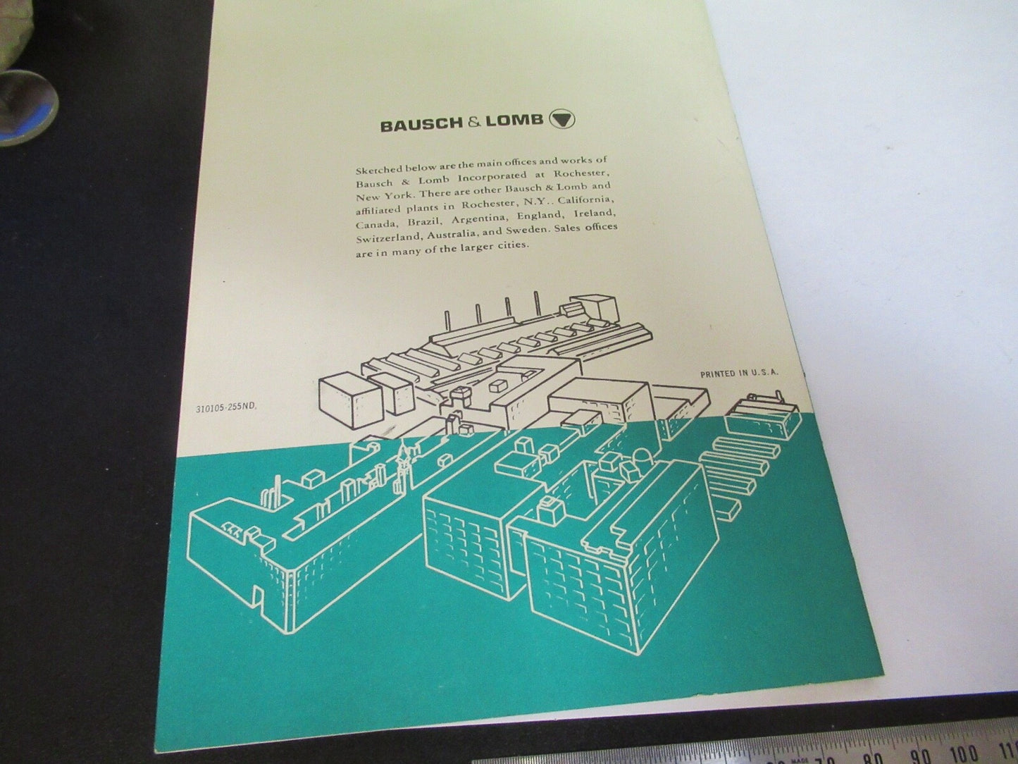 ANTIQUE BAUSCH LOMB 1965 manual theory MICROSCOPE PART AS PICTURED 7-ft-06