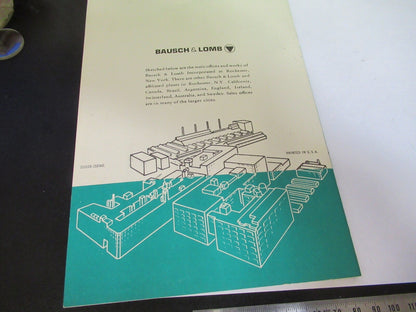 ANTIQUE BAUSCH LOMB 1965 manual theory MICROSCOPE PART AS PICTURED 7-ft-06