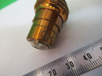 ANTIQUE BAUSCH LOMB BRASS 10X OBJECTIVE MICROSCOPE PART AS PICTURED &Z1-A-27