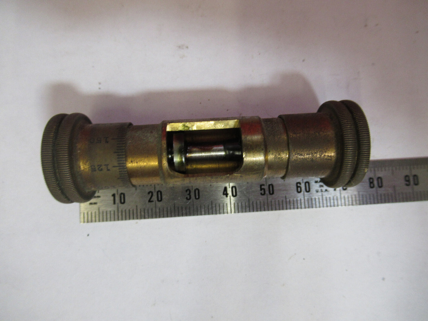 ANTIQUE BRASS SPENCER STAGE MICROMETER KNOBS MICROSCOPE PART AS PICTURED S3-B-20