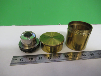ANTIQUE BRASS DARK CONDENSER BECK UK + CANISTER MICROSCOPE PART AS PIC X3-B-19