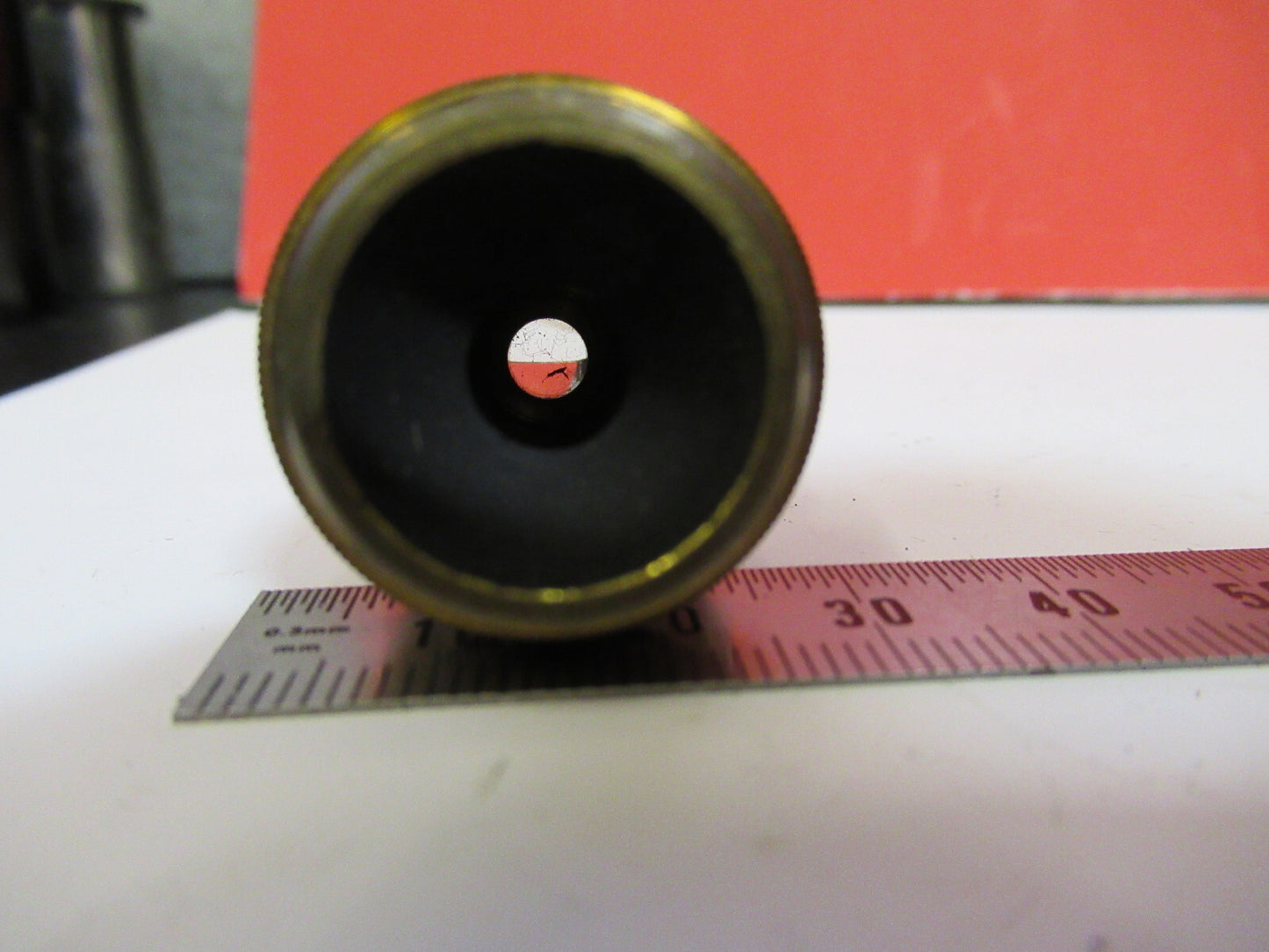 ANTIQUE BRASS BAUSCH LOMB 4mm OBJECTIVE MICROSCOPE PART AS PICTURED Y4-A-74
