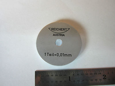 MICROSCOPE PART REICHERT AUSTRIA 1 TEIL = 0.01 mm RETICLE OPTICS BIN#31-08