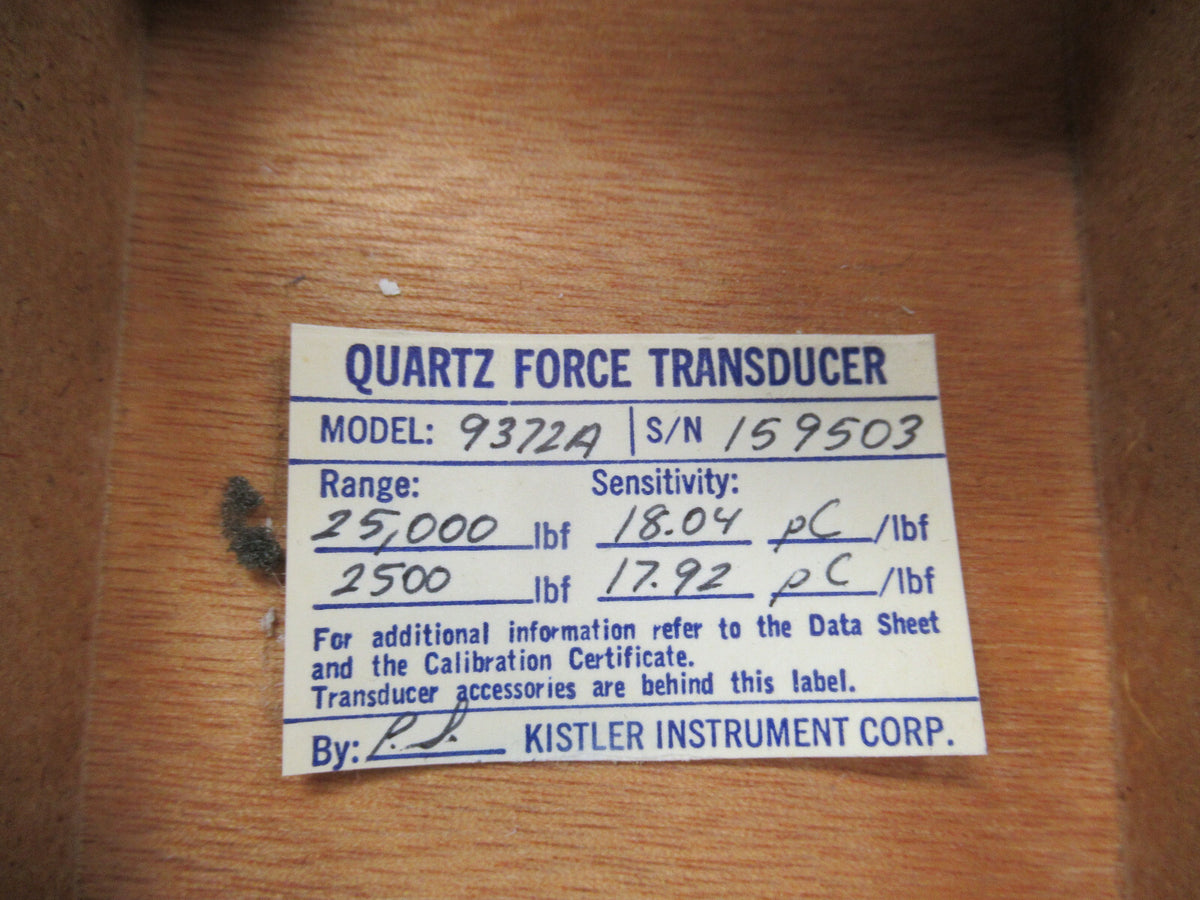 KISTLER FORCE LINK LOAD CELL 9372A 9071 SENSOR PIEZOELECTRIC AS PICTURED B3-B-54