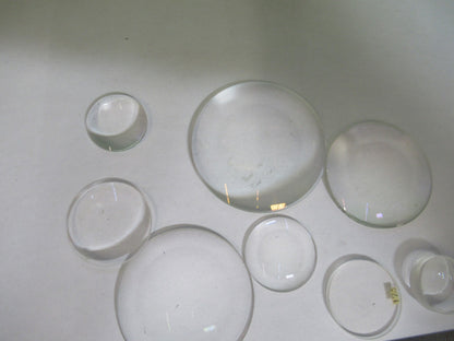 OPTICAL MICROSCOPE LOT LENSES CONVEX CONCAVE OPTICS AS PICTURED T5-A-83