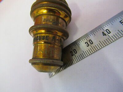 ANTIKES MESSING BAUSCH LOMB OBJEKTIV 4mm MIKROSKOPTEIL WIE ABGEBILDET #F6-B-92 