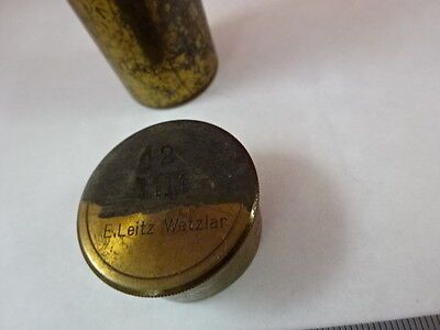 EMPTY ANTIQUE MICROSCOPE OBJECTIVE CONTAINER E LEITZ BRASS AS IS B#J7-C-06
