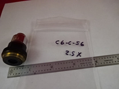 MICROSCOPE PART CARL ZEISS OBJECTIVE GERMANY PLAN 2.5X  OPTICS #C6-C-56