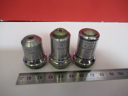 LOT 3ea OBJECTIVE BAUSCH LOMB VINTAGE MICROSCOPE PART AS PICTURED S3-B-22