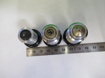 LOT OBJECTIVE NIKON JAPAN 10X 40X 100X MICROSCOPE PART AS PICTURED T4-B-26