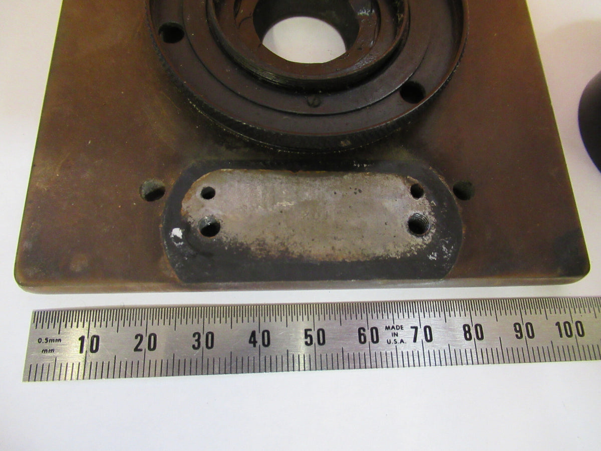 ANTIQUE BAUSCH LOMB STAGE TABLE + IRIS MICROSCOPE PART AS PICTURED S4-B-29