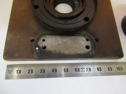 ANTIQUE BAUSCH LOMB STAGE TABLE + IRIS MICROSCOPE PART AS PICTURED S4-B-29