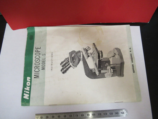ANTIQUE NIKON KOGAKU BOOKLET INSTRUCTIONS 1963 MICROSCOPE PART AS PIC V7-A-17