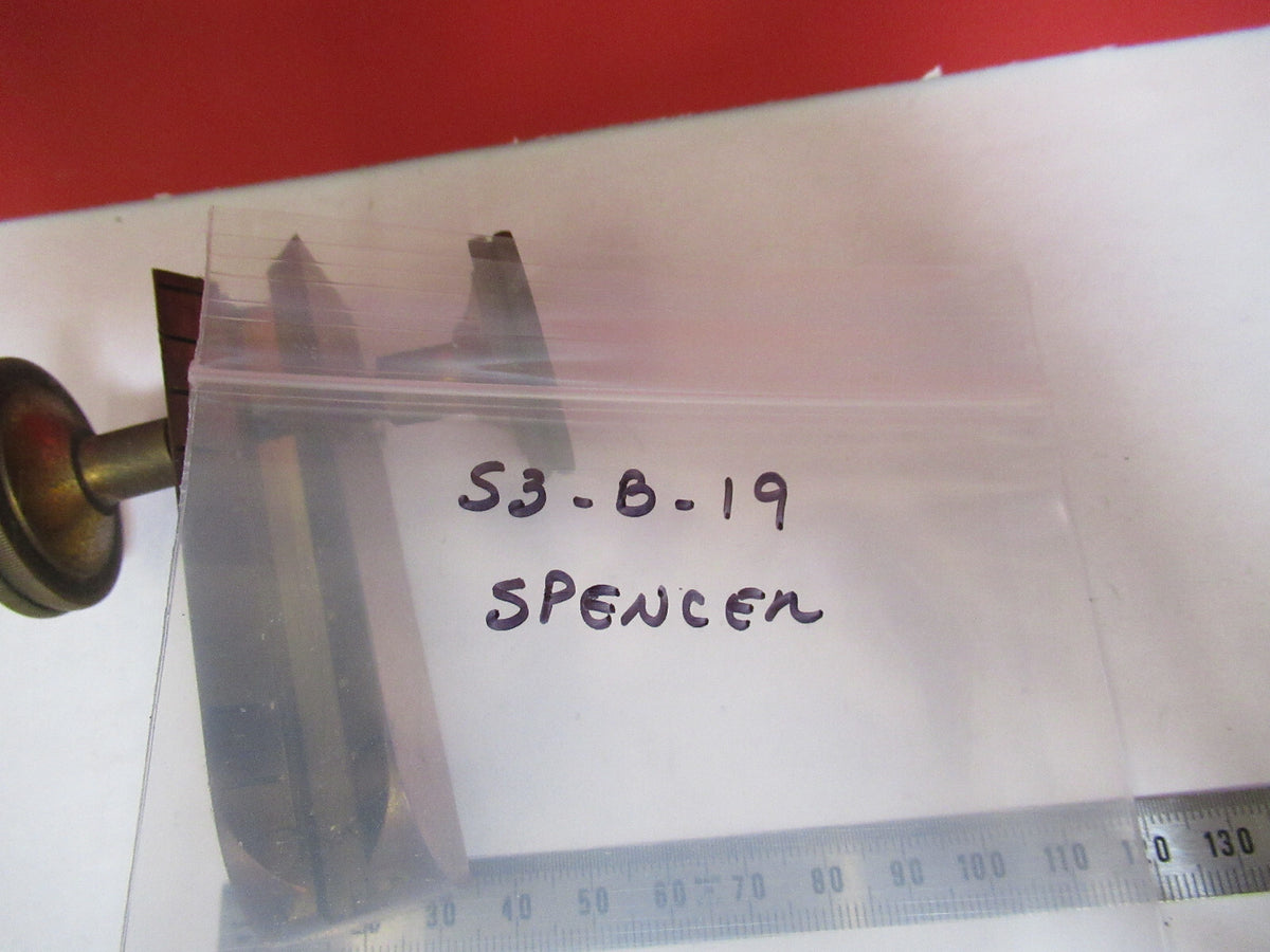 ANTIQUE BRASS SPENCER STAGE MICROMETER KNOBS MICROSCOPE PART AS PICTURED S3-B-19