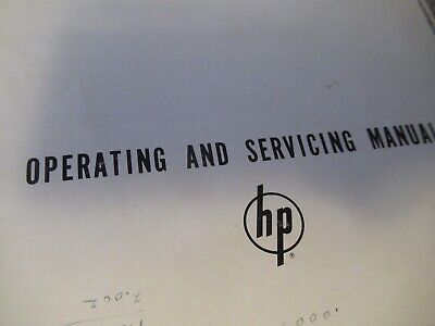 OLDTIMER HANDBUCH HP 103AR QUARTZ OSZILLATOR FREQUENZSTANDARD 1961 WIE ABGEBILDET