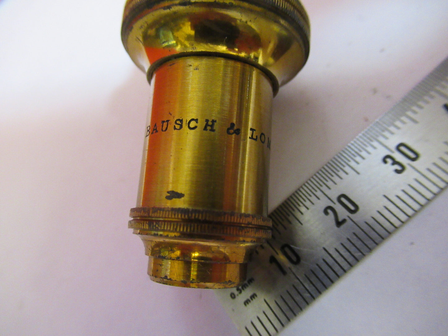 ANTIQUE BRASS BAUSCH LOMB LENS OBJECTIVE MICROSCOPE PART AS PICTURED T9-A-15