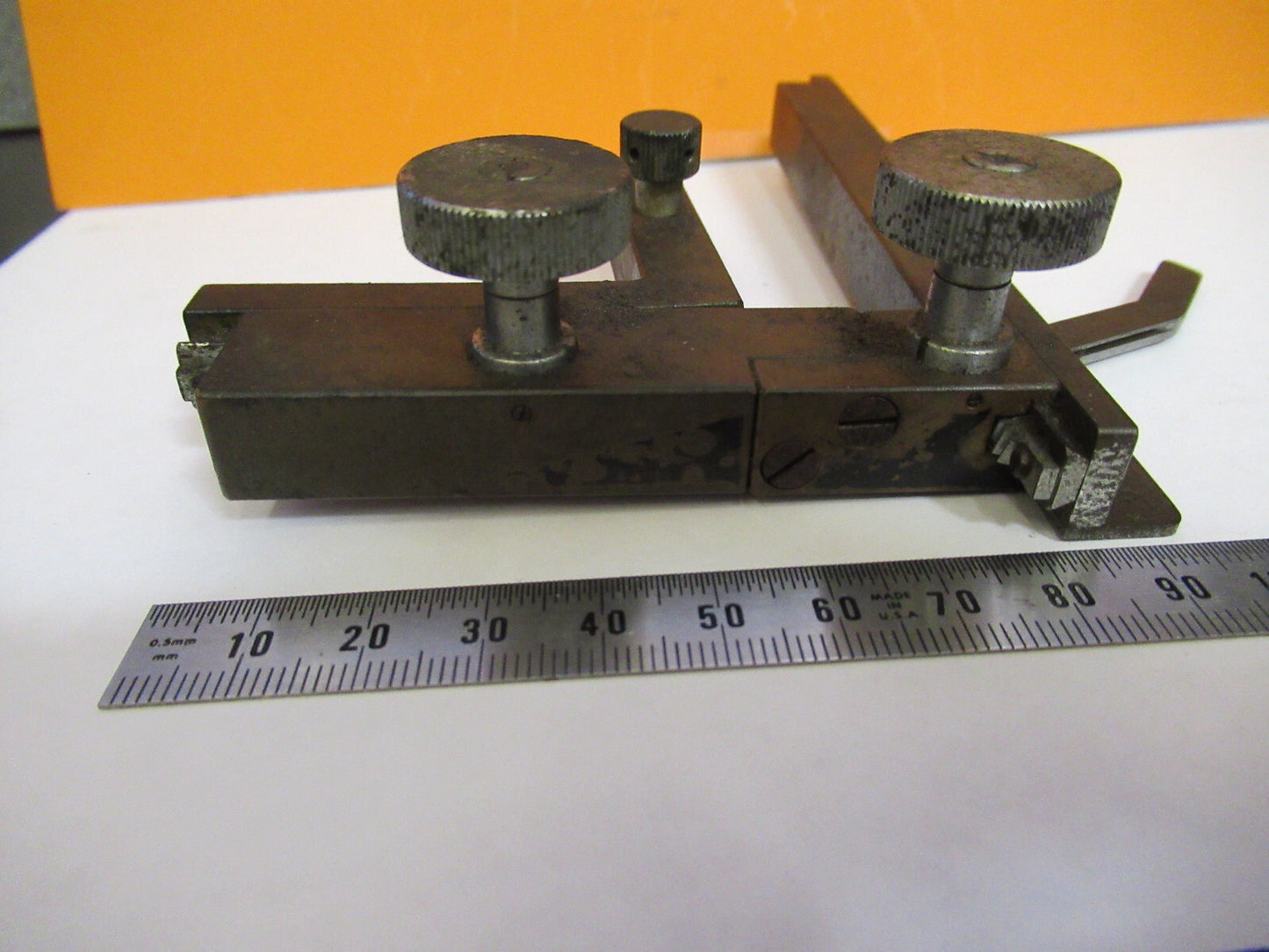 ANTIQUE REICHERT AUSTRIA STAGE XY HOLDER MICROSCOPE PART AS PICTURED Y4-A-125