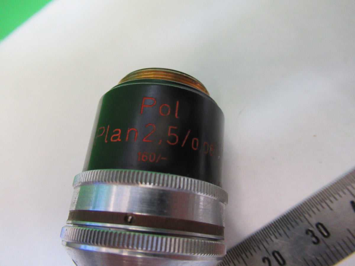 ZEISS OBJECTIVE POL 2.5X /160 POLARIZATION MICROSCOPE PART AS PICTURED F4-B-01