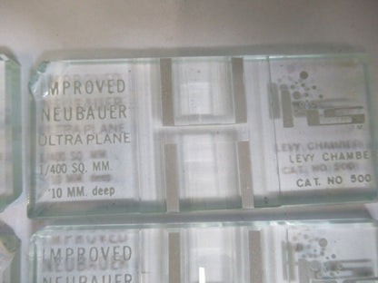 LEVY CHAMBER HEMACYTOMETER NEUBAUER SLIDE MICROSCOPE PART AS PICTURED &Z6-A-110