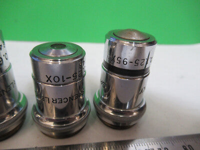American Optical Co. Spencer Lens Co. Lot 3 ea Objective 10X 44X 95X Microscope Part