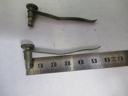 ANTIQUE BAUSCH LOMB PAIR CLIPS STAGE MICROSCOPE PART AS PICTURED X2-A-68