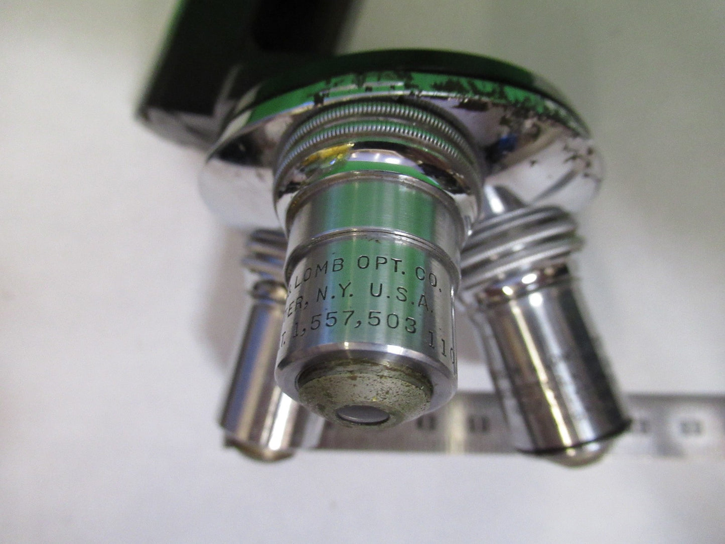 BAUSCH LOMB ANTIQUE NOSEPIECE + OBJECTIVES MICROSCOPE PART AS PICTURED Y4-FT-88