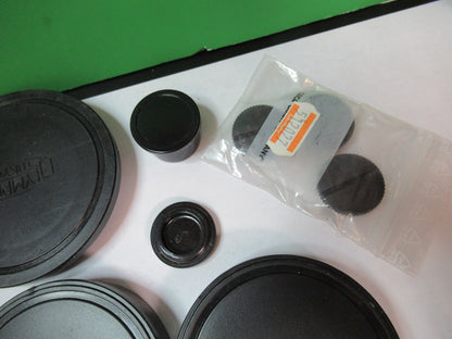 OLYMPUS PLASTIC CAPS LEITZ OBJECTICE CAPS LOT MICROSCOPE AS PICTURED T5-A-93