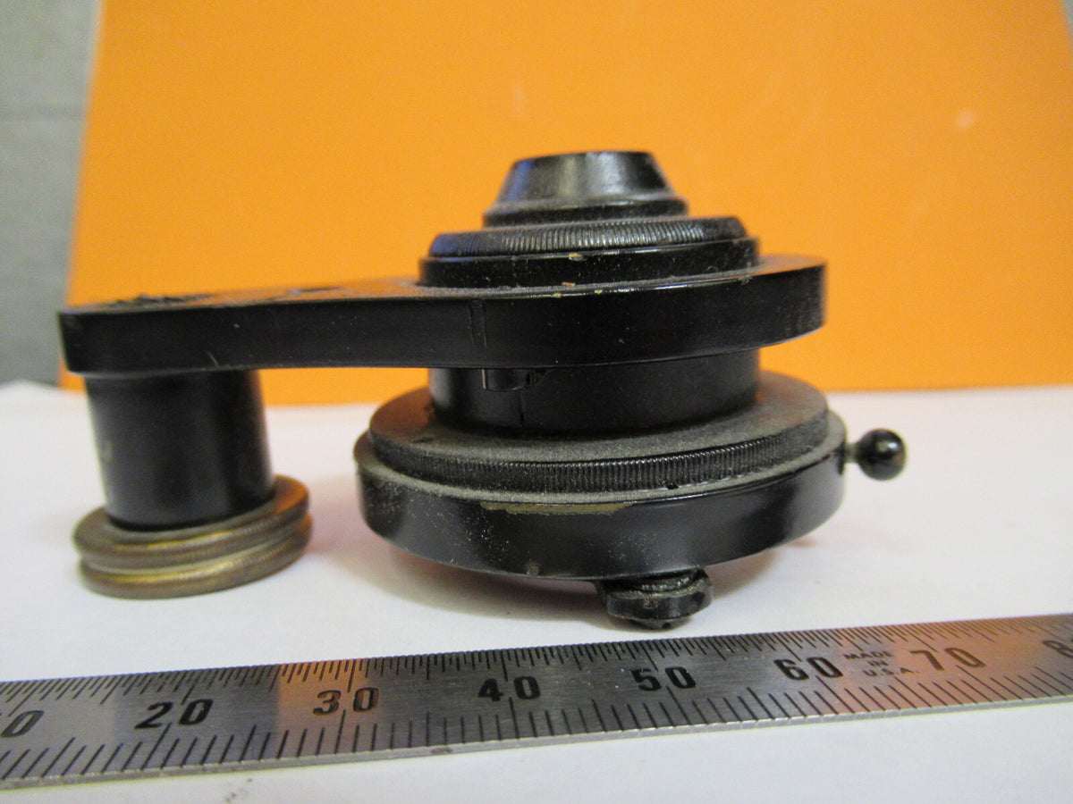 ANTIQUE BAUSCH LOMB BRASS CONDENSER + IRIS MICROSCOPE PART AS PICTURED Y3-A-29
