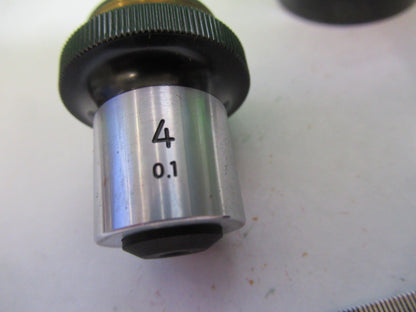 NIKON JAPAN OBJECTIVE  4X LENS OPTICS MICROSCOPE PART AS PICTURED &G2-A-101