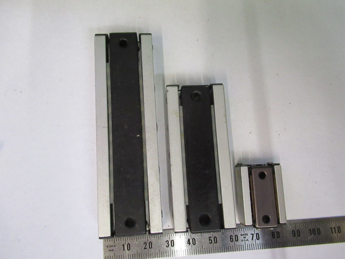 LOT 3 EA DELTRON POSITIONING LINEAR STAGE BALL BEARING AS PICTURED #P8-B-20