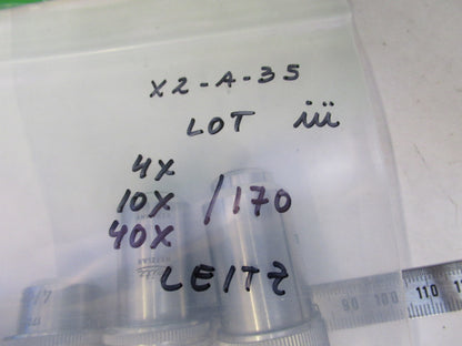 LOT LEITZ wetzlar GERMANY OBJECTIVE MICROSCOPE PART /170 AS PICTURED X2-A-35