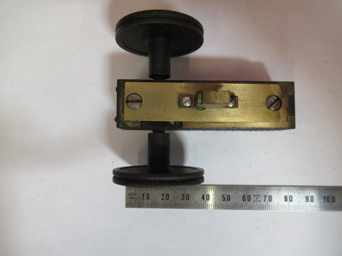 ANTIQUE BRASS SPENCER STAGE MICROMETER KNOBS MICROSCOPE PART AS PICTURED S3-B-18