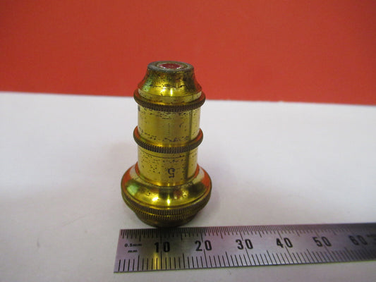 Antique Brass Koristka Italy Objective 8 Microscope Part