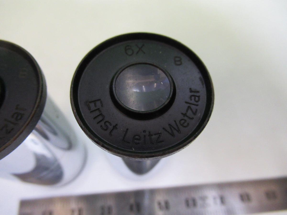 LEITZ ERNST LOT PAIR LENS 6X EYEPIECE MICROSCOPE PART AS PICTURED X7-A-99