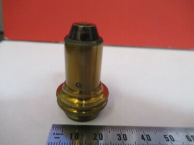 ANTIQUE BRASS LENS OPTICS OBJECTIVE MICROSCOPE PART LONDON AS PICTURED &87-FT-39