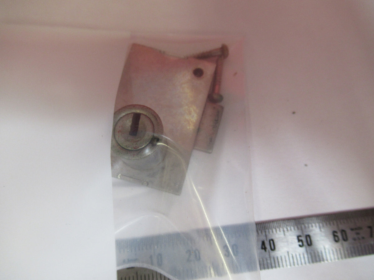 ANTIQUE BAUSCH LOCK ASSEMBLY WITHOUT KEY MICROSCOPE PART AS PICTURED Y5-A-08