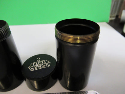 ANTIQUE BRASS EMPTY LEITZ GERMANY LOT OBJECTIVE CANISTER MICROSCOPE PART T6-A-13