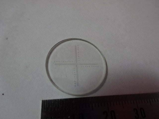 Reticle Crosshair + Micrometer Glass Optical Microscope Part Optics