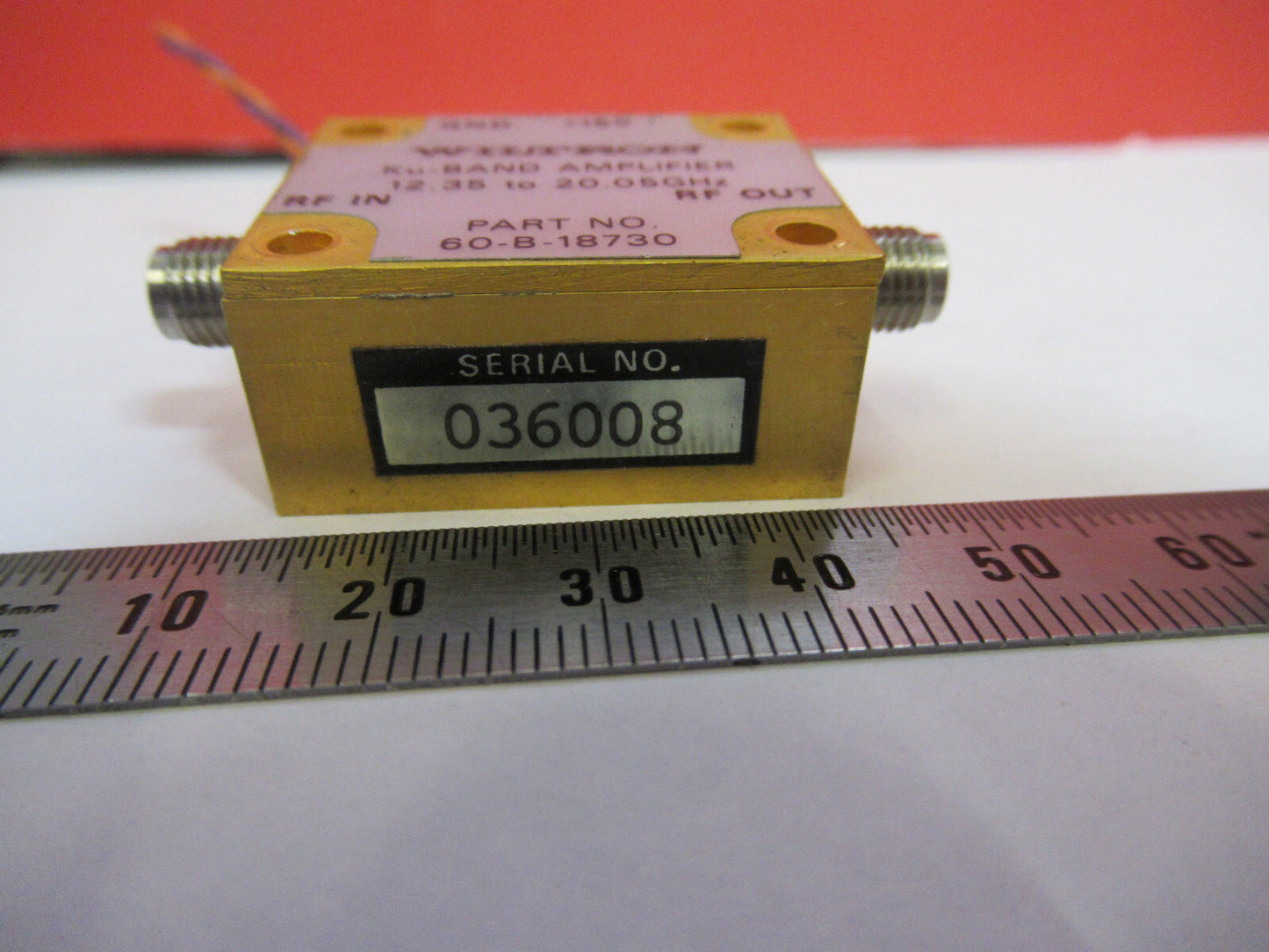 AMPLIFIER Ku-BAND MICROWAVE RF FREQUENCY 20 GHz  WILTRON  AS PICTURED T7-A-46