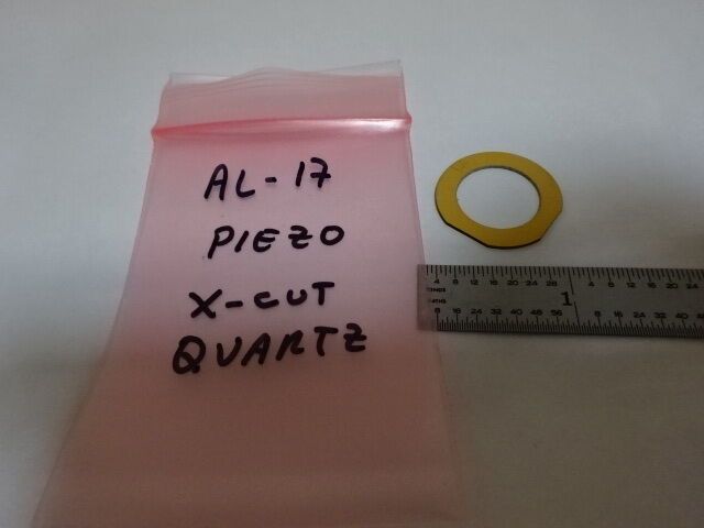 BLANK PIEZOELECTRIC QUARTZ CRYSTAL X-CUT GOLD PLATED PIEZO SENSOR AS IS #AL-17