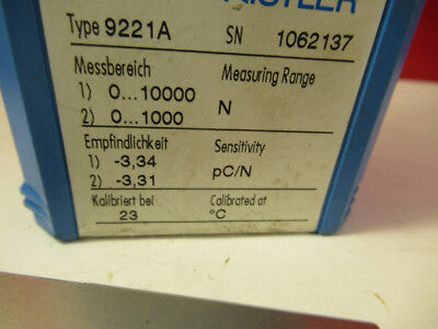 KISTLER SWISS 9221A LOAD CELL PRESSURE SENSOR PLASTIC MOLD AS PICTURED &C6-FT-97