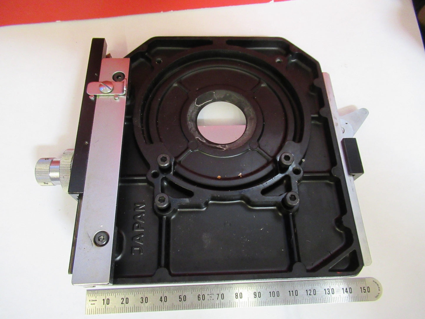 OLYMPUS JAPAN  XY STAGE TABLE MICROSCOPE PART AS PICTURED T5-A-10