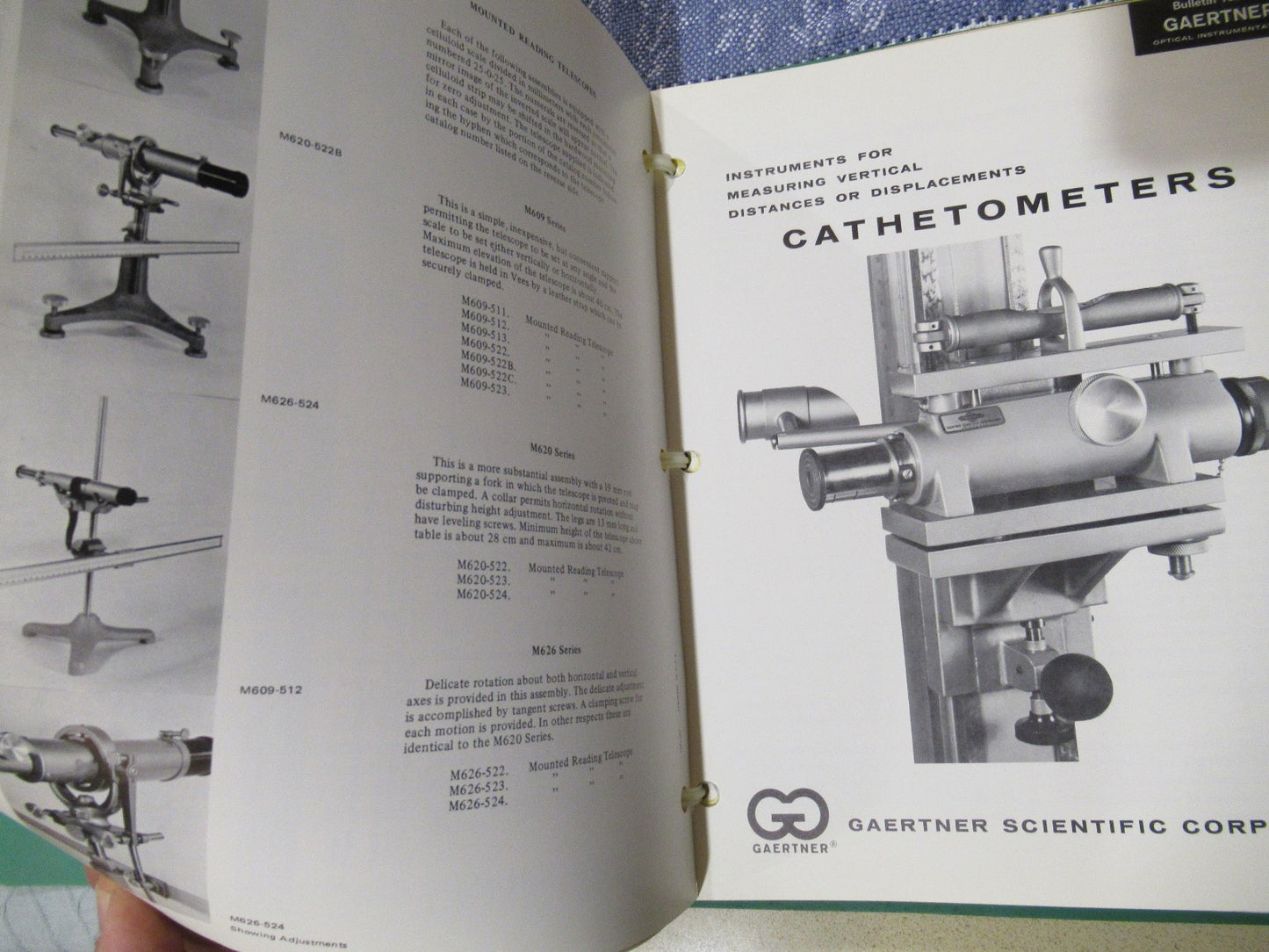 GAERTNER 1977 CATALOG PRICE LIST BROCHURES MICROSCOPE PART AS PICTURED Biblio