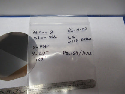ONE WAFER LITHIUM NIOBATE LN SAW SURFACE ACOUSTIC WAVE  Y128d BLK AS IS #85-A-07