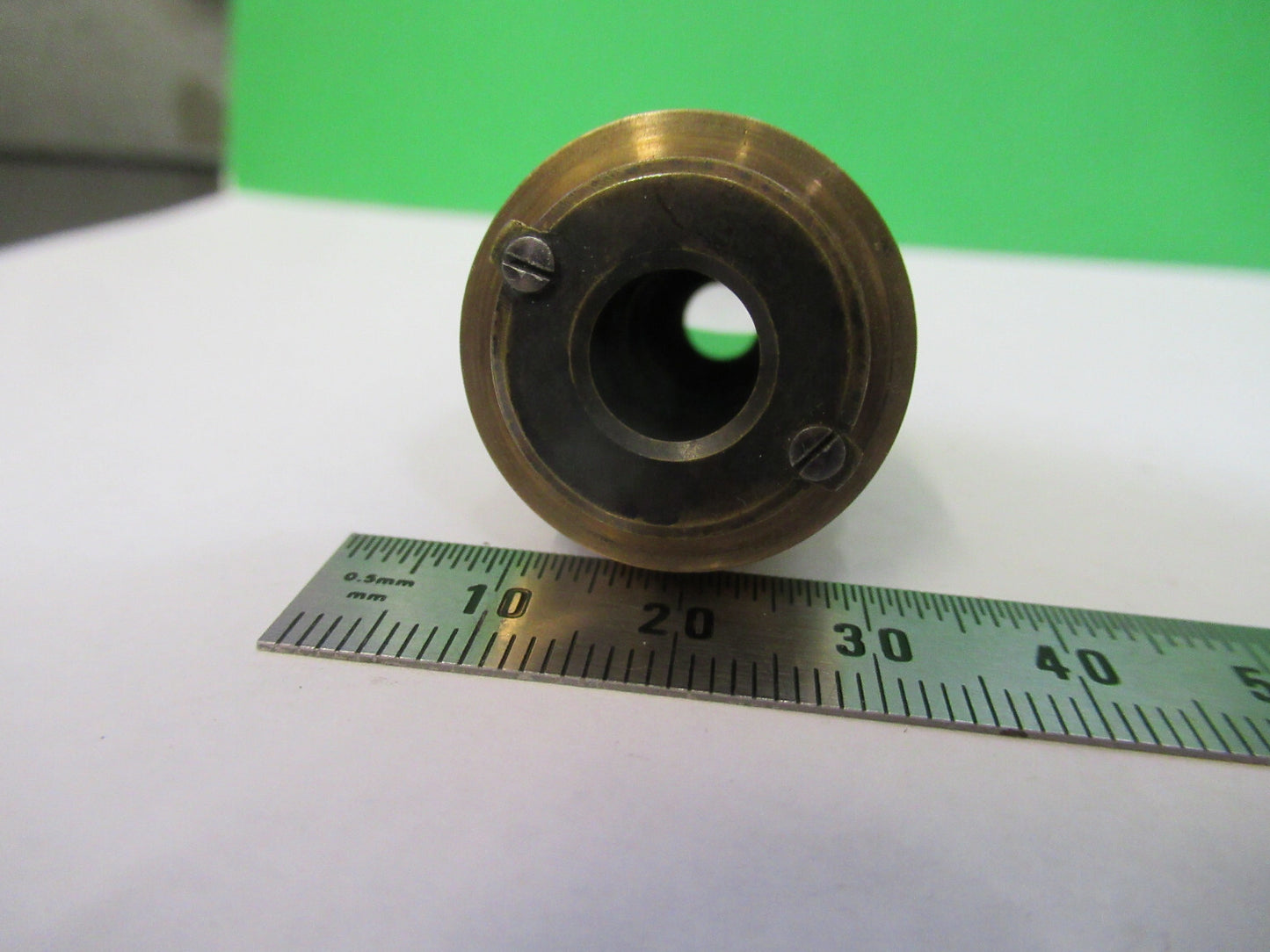 ANTIQUE BRASS GRUNOW RARE OBJECTIVE LENS MICROSCOPE PART AS PICTURED &R9-B-08