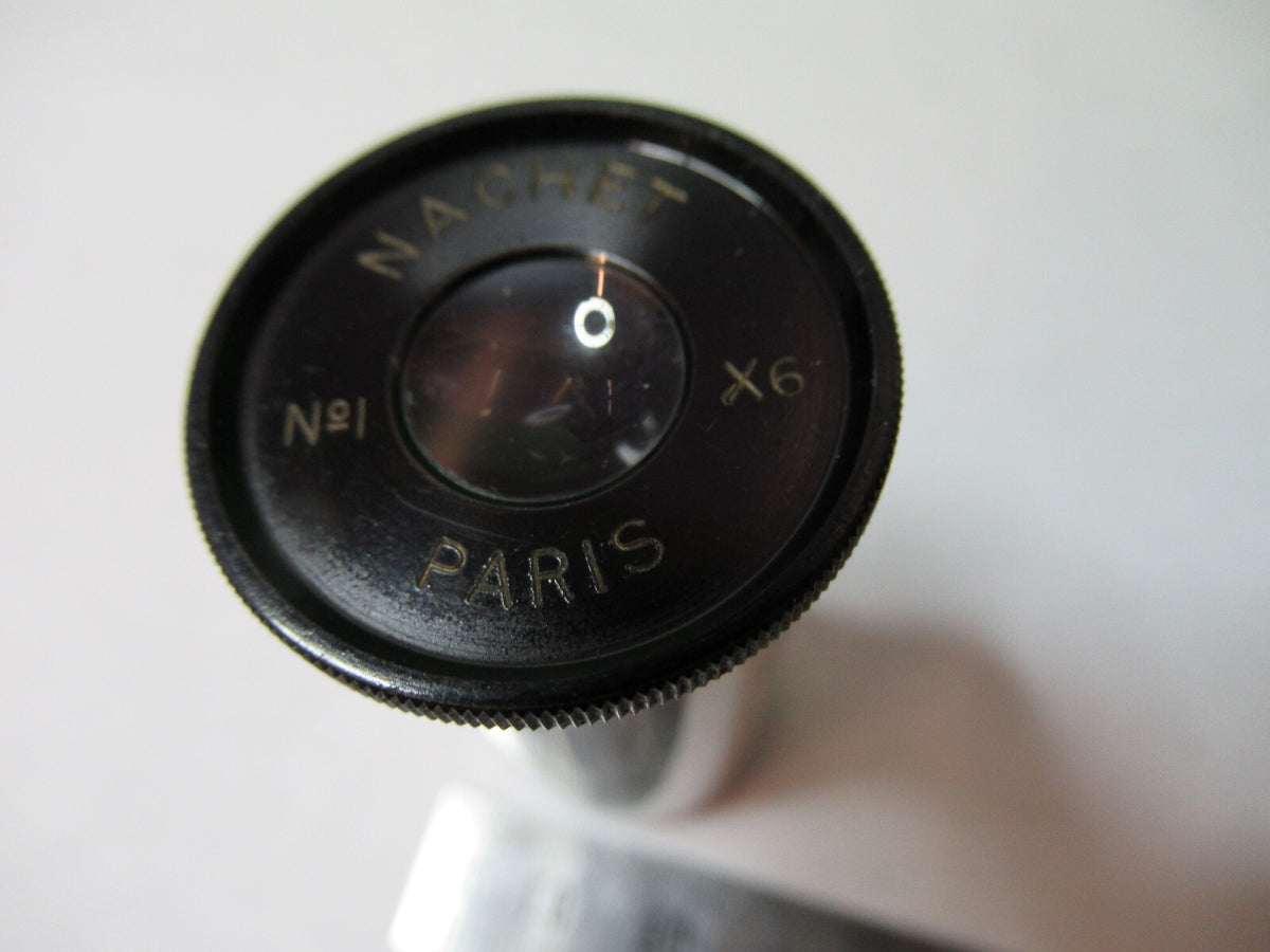 ANTIQUE NACHET PARIS 6X EYEPIECE OCULAR LENS MICROSCOPE PART AS PICTURED X2-A-15