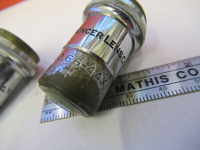 VINTAGE LOT SPENCER OBJECTIVE  10X 44X MICROSCOPE PART AS PICTURED #W8-FT-07